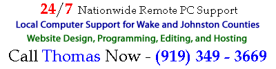 Call Thomas (919) 349-3669 for 24/7 PC and Website Support